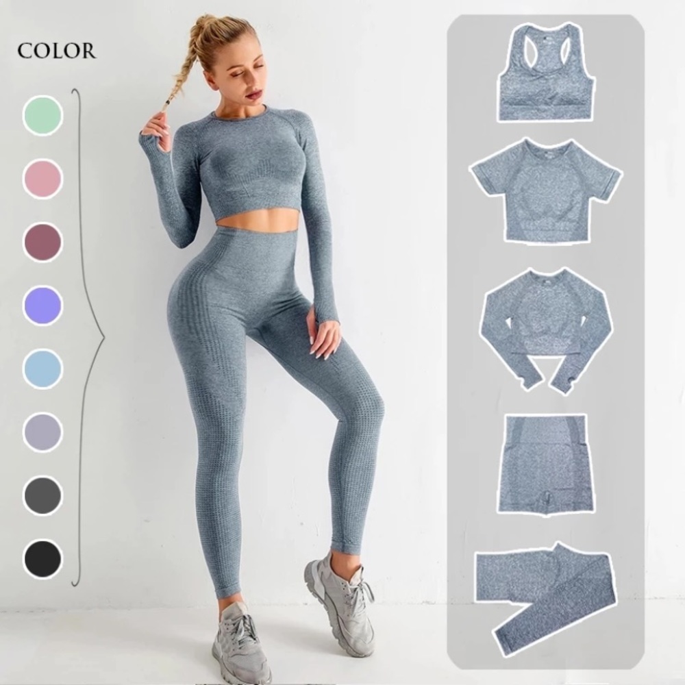 5 piece seamless yoga set 8 colors
